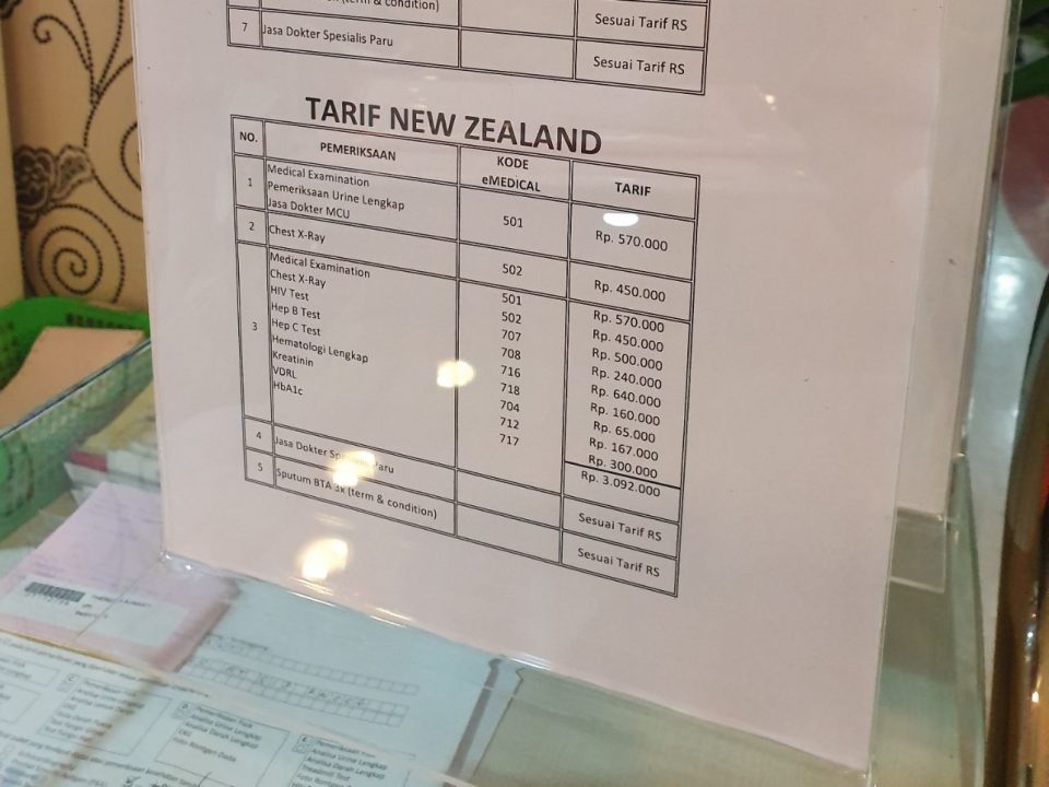 Harga Medical Check up Visa New Zealand