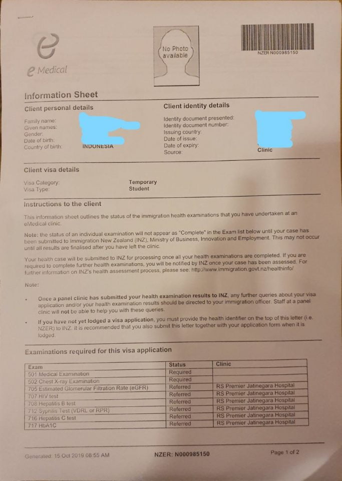 Form Medical Check Up Visa New Zealand